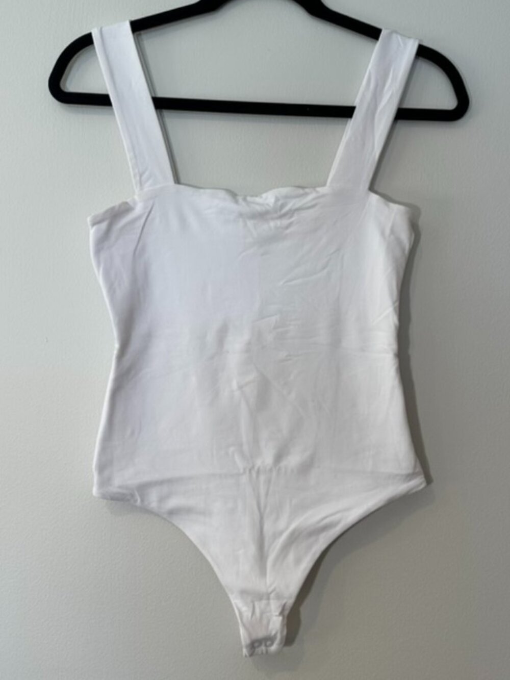 Nuuds Seamless Square Neck Tank Bodysuit, White